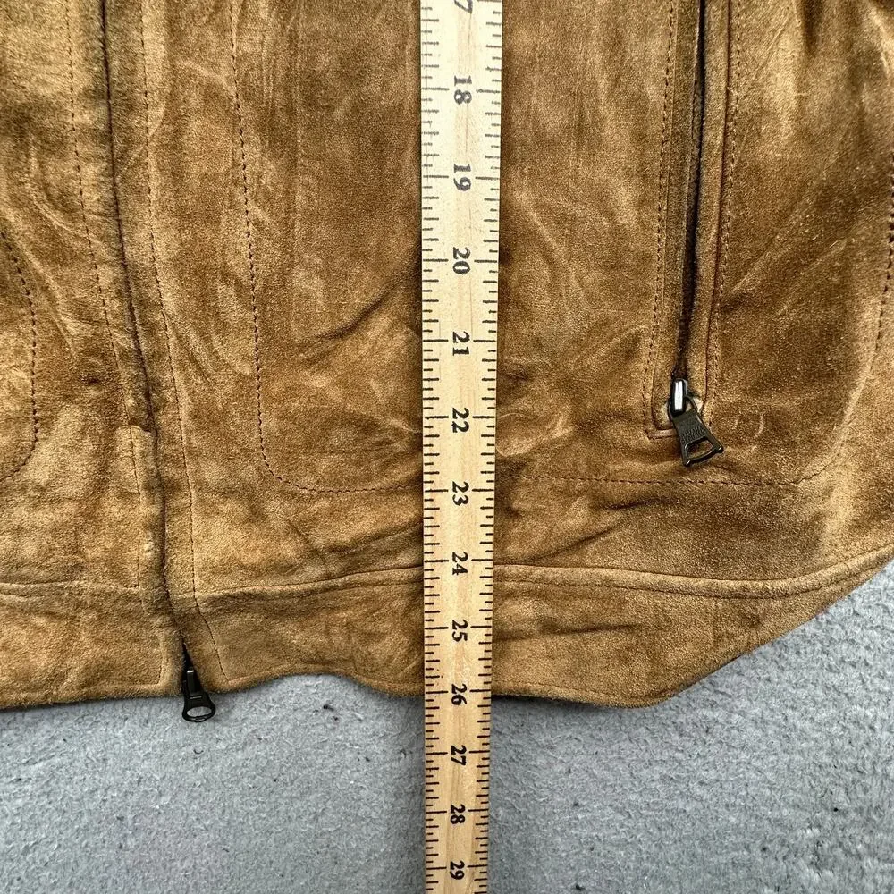 Vintage 2003 Banana Republic Suede Leather Zip Bomber Jacket Mens Small Brown